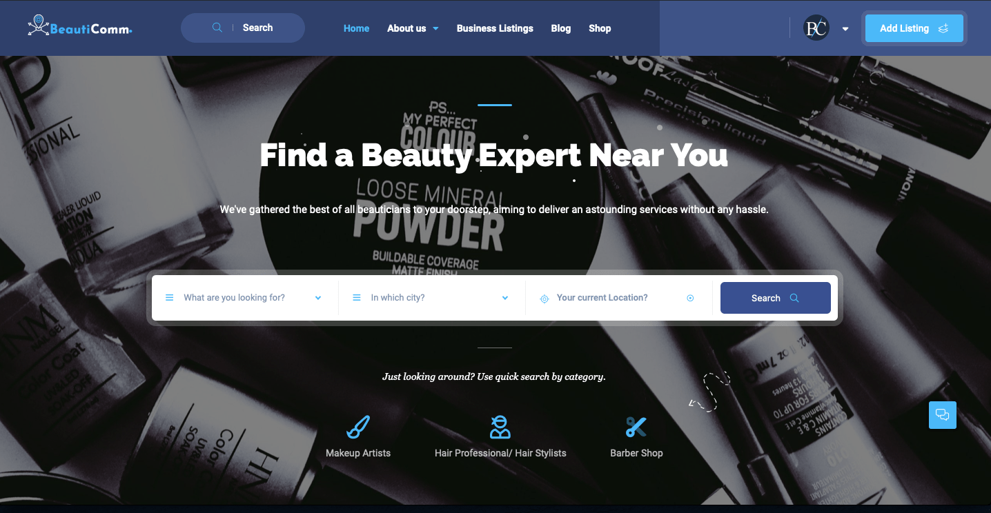 BeautiComm public website