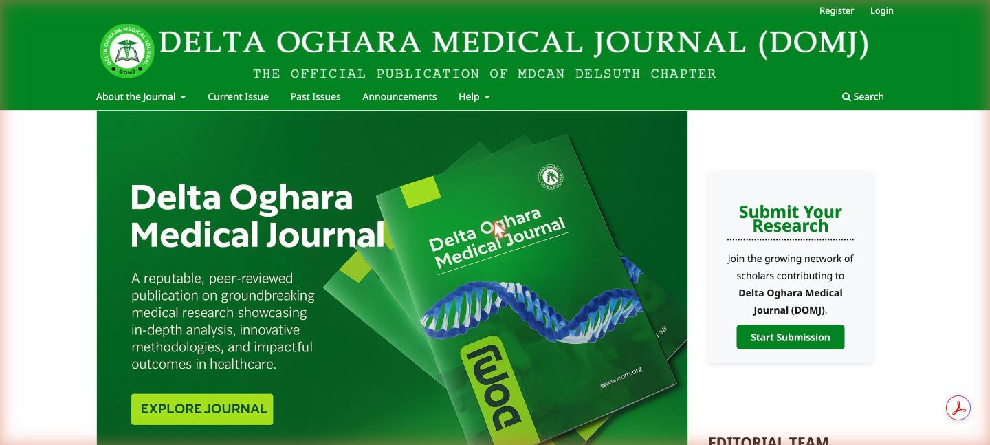 Delta Oghara Medical Journal public website