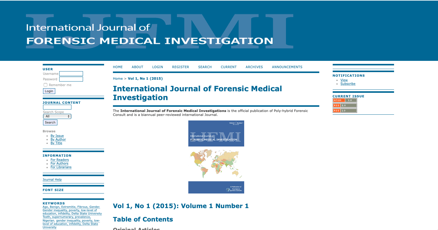 International Journal of Forensic Medical Investigation public website archive