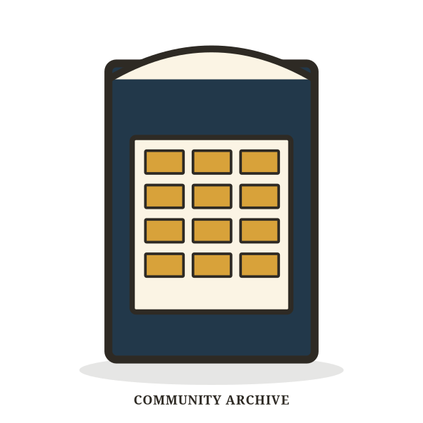 Illustrated community archive building